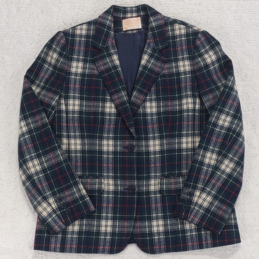 Vtg Pendleton Women's Wool Blazer 2 Button Sport Coat Suit Jacket Small USA Made
